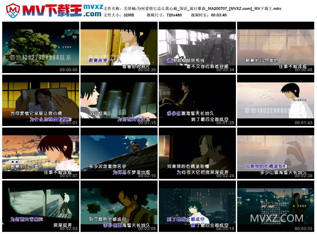 关泽楠-为何爱情它总让我心痛_国语_流行歌曲_MA200707